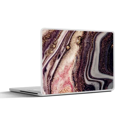 Produktbild von MuchoWow® Laptop Aufkleber Sticker Cover Marmor - Rosa - Gold - Glitzer - Marmoroptik 36.5x27.5 cm - Laptop-Sticker