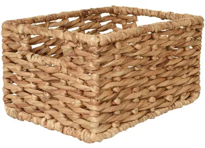 Produktbild von VIVANNO Regalkorb Wasserhyazinthe CESTERO Kasten, Natur geflochten - 34x24x18 cm