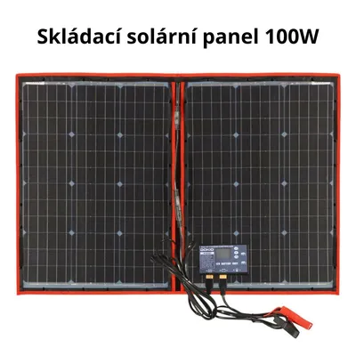 Obrázek produktu pro Dokio 100W skládací solární panel 18V s 12V regulátorem nabíjení - flexibilní monokrystalický solární modul pro kempování, obytné vozy, lodě a venkovní použití