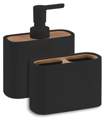 Productafbeelding van GEDY | Set Melbourne, bestaande uit 2 stuks, 1 zeepdispenser en 1 tandenborstelhouders, uit de serie Melbourne