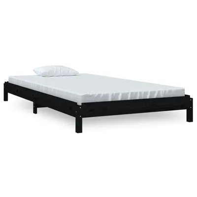 Obrázek produktu pro Stohovatelná postel černá 90 x 200 cm masivní borovice