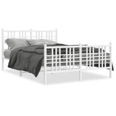 Obrázek produktu pro Postel s čelem a nohou kovová bílá 120x190 cm