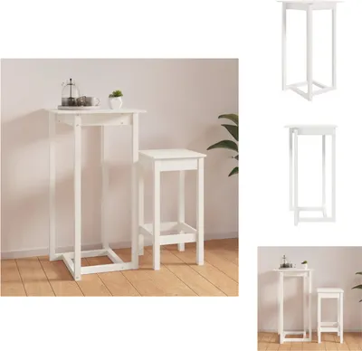 Immagine prodotto di vidaXL Tavolo da bar bianco 60x60x110 cm in legno di pino massiccio - Tavoli da pranzo