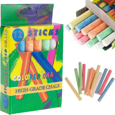 Image de Craie pour tableau noir 12pcs. Set de craies colorées