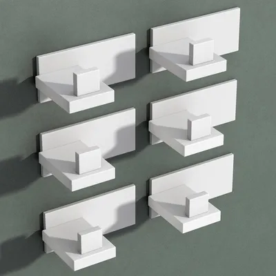 Produktbild von Mai & Mai Kleiderhaken 6 Stück Wandgarderobe Wandhaken aus Edelstahl Garderobenleiste Garderobenhaken 8cm Matt weiß Stalo-06