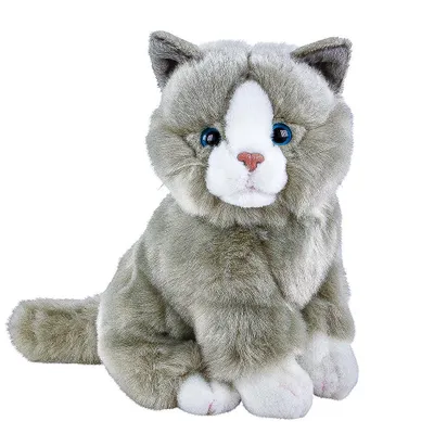 Produktbild von Katze Lilly sitzend grau weiß 30 cm Uni-Toys Kuscheltier