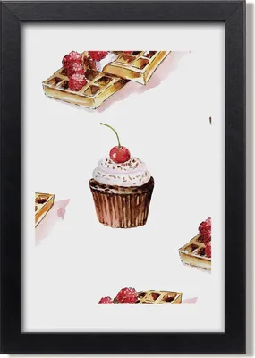 Produktbild von Bild 20x30 MDF-Rahmen, Wandkunst Muffins und Waffeln