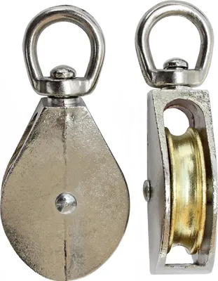 Produktbild von Seilrolle Blockseilrolle mit Wirbel Metallrolle 2" Blockrolle Vernickelt