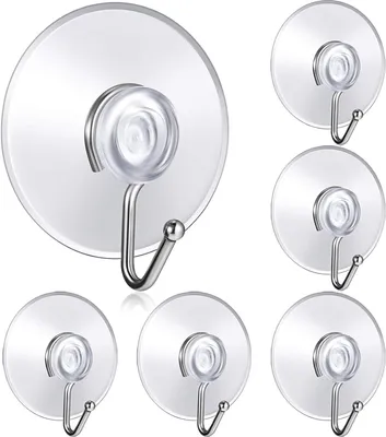 Produktbild von 40 mm transparenter Küchen- und Bad-Saugnapf, Wand-Saughaken, wasserdicht, ohne Kleber, ohne Bohren, 6 Stück