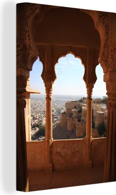Produktbild von OneMillionCanvasses® - Leinwandbilder - 90x140 cm, Foto von einem Fort in Jaisalmer, Wandbilder Kunstdruck Wanddekoration - Foto auf Leinwand - Gemälde auf Holzrahmen  - Wandschmucke - Schlafzimmer