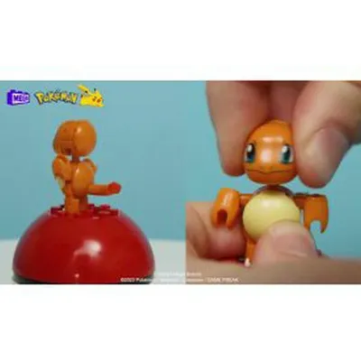 Produktbild von Mattel POKÉ Ball Bausatz Glumanda & Pichu, limitierte Edition, 40-teilig, bewegliche Figuren, MEGA Pokémon kompatibel, Kunststoff, mehrfarbig, 15,8 x 14,5 x 6,9 cm, HXP13