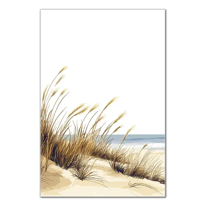 Produktbild von banjado Magnettafel aus Glas, beschreibbar, 80x120cm groß, ESG Sicherheitsglas mit Motiv Dünenlandschaft am Meer [MTGH8 13281]