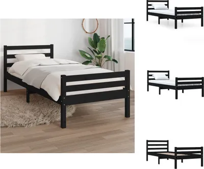 Obrázek produktu pro vidaXL Postel z masivu černá 100x200 cm - Postele a válendy