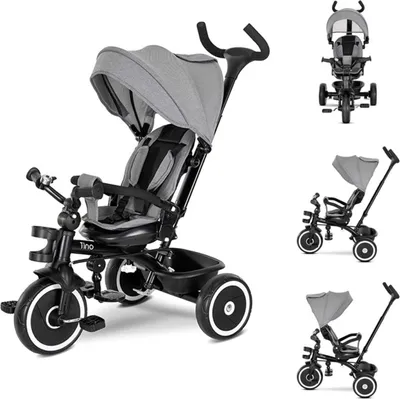 Produktbild von Lorelli Tino 360 Dreirad 5-in-1 – 360° drehbarer Sitz, Schiebestange, Sonnendach, Free-Wheel, PolyurethanRäder, ab 9 Monaten bis 25 kg