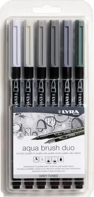 Image de Lyra Double Tip Aqua Duo Fixies Grey Tones 6 pcs