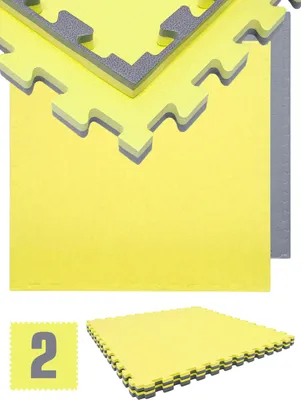 Produktbild von 1.6qm Profi Fitnessmatte 2cm - 2er Set 90x90 Bodenschutzmatte für Fitnessgeräte