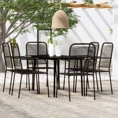 Produktbild von The Living Store 7-tlg. Garten-Essgruppe Schwarz
