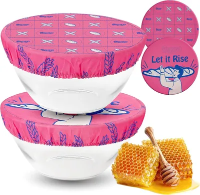 Produktbild von Schüsselabdeckungen aus Bienenwachs, 2 Stück, 25,4 cm, wiederverwendbar, für die Küche
