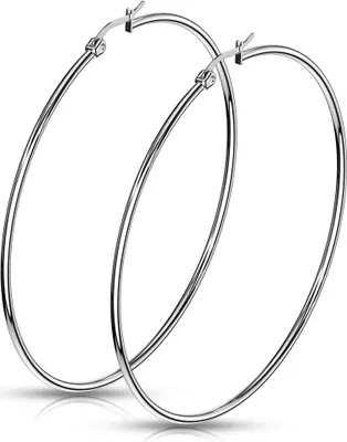 Produktbild von Creolen Ohrringe aus Edelstahl 70 mm