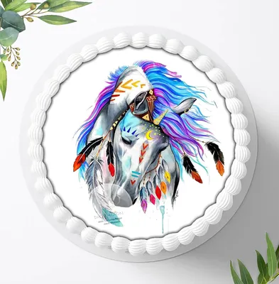 Produktbild von Für die Geburtstags Torte ein Tortenaufleger, Zuckerbild mit dem Motiv: Einhörner, Essbares Foto für Torten, Fondant, Ø 20cm, 0261z