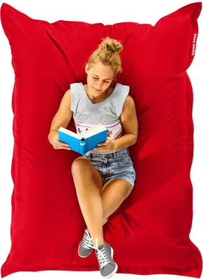 Produktbild von Green Bean® Sitzsack "Square" 120x160cm mit 270 Liter EPS Perlen - Riesensitzsack für Kinder & Erwachsene - Rot