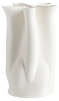 Zdjęcie produktu dla HOMLA Wazon LIGNE ceramiczny wykonany w technologii druku 3D 18,4x24,5 cm