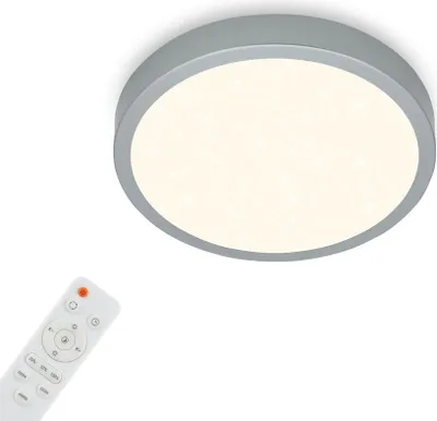 Produktbild von LED Deckenleuchte Sternenhimmel dimmbar Fernbedienung silber Ø28cm Briloner