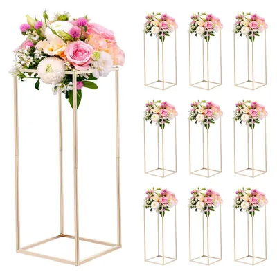Immagine prodotto di VEVOR portafiori da matrimonio 250x250x600 mm, 10 pz. Sgabello per fiori con vite nascosta, supporto rettangolare per piante per matrimoni, feste, compleanni, casa, supporto per decorazioni da tavolo