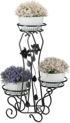 Immagine prodotto di Portafiori Dastal per tre vasi da fiori in metallo nero 65x92 cm decorazione