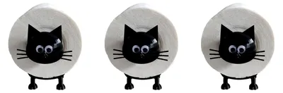 Produktbild von 3er Set Katzen-Toilettenpapierhalter, Badezimmer-Set zur Aufbewahrung von Papierhandtuchrollen, dekorative Badezimmeraccessoires