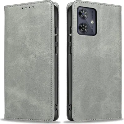 Produktbild von Handyhülle für Motorola Moto G54 Kunstleder Flip Cover Hülle Handytasche Case Kartenfach Farbe: Grau