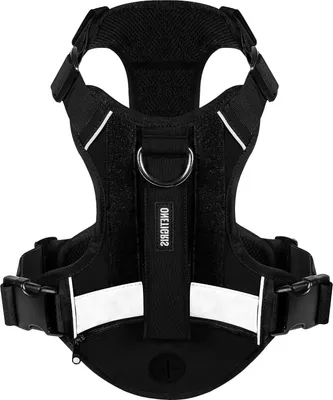 Immagine prodotto di Pettorina Grover Tactical No Pull per cani di taglia grande e media, pettorina installabile per cani, 1 maniglia, gilet per cani con sacchetto per la cacca, cinghie riflettenti
