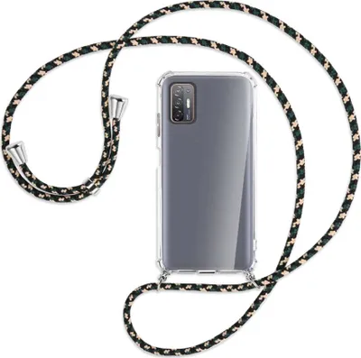 Produktbild von Handykette Backcover-Schutzhülle mit Band (Metall silberfarben) für HTC Desire 21 Pro - camouflage