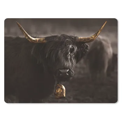 Produktbild von MuchoWow® Mauspad Mousepad Schottischer Highlander - Gold - Kuhglocke - Hörner - Tiere 40x30 cm - Mousepads - Maus Mat - Pad - Mausunterlage - Anti Rutsch