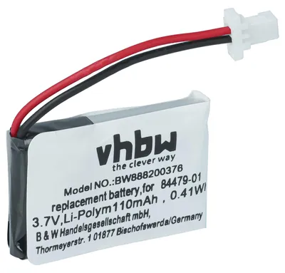 Produktbild von vhbw Akku kompatibel mit Plantronics CS540, CS540A Wireless Headset Kopfhörer (110 mAh, 3,7 V, Li-Polymer)