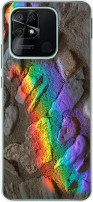 Produktbild von König Design Hülle kompatibel mit Xiaomi Redmi 10C Kunststoff Soft Handyhülle - Handy Case Regenbogen Steine