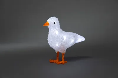 Produktbild von Konstsmide - LED Acryl Möwe, 12 kalt weiße Dioden, batteriebetrieben, Innen, 3 x AA 1.5V (exkl.); 6179-203