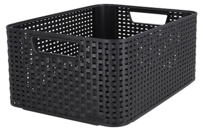 Produktbild von Curver Style M, Aufbewahrungskorb, Grau, Rattan, Einfarbig, Badezimmer, Schlafzimmer, 386 mm
