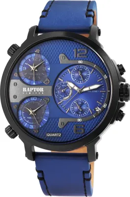 Produktbild von RAPTOR LIMITED Multifunktions-Herrenuhr "Maxx" mit Echtlederband
