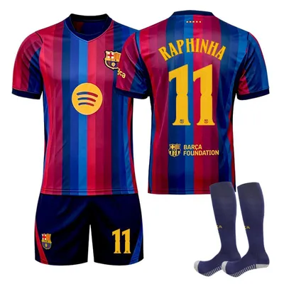 Obrázek produktu pro #11 RAPHINHA Fotbalový dres Barcelony pro děti i dospělé, 26-27, na domácí zápas Ligy mistrů (Barcelona), VELIKOST:28