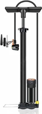 Produktbild von Fahrradpumpe mit Manometer bis 160 PSI für Presta- und Schrader-Ventile – Standpumpe – Luftpumpe