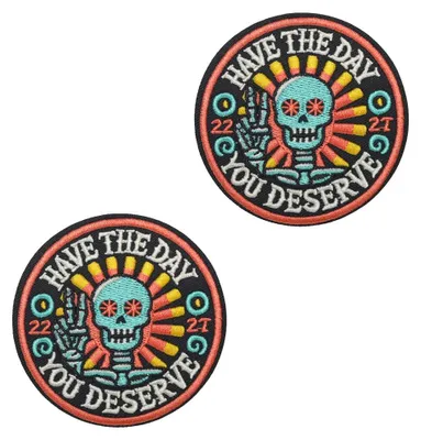 2 Stickpatches Have The Day You Deserve, Klett, 7,9 x 7,9 cm