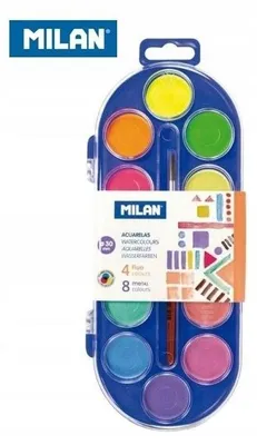 Produktbild von MILAN Kreativ-Set Wasserfarben mit 12 Farben für Kinder