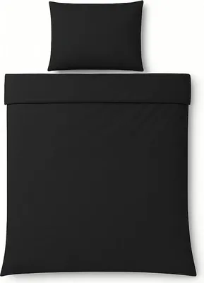 Zdjęcie produktu dla Pościel z mikrofibry 135 x 200 cm z ukrytym zamkiem błyskawicznym - jednokolorowa, czarna