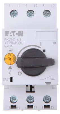 Produktbild von Eaton Motorschutzschalter, 4–6,3A, 3-polig, 690V, Auslöseklasse 10A, Drehbetätigung, 1 Stk.