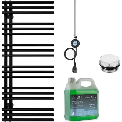 Immagine prodotto di Set di radiatori elettrici da bagno Burke - L/P - Wi-Fi - 600W - nero opaco - 1200x500 mm