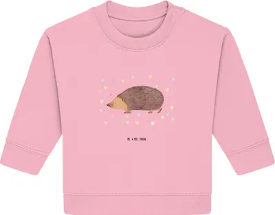 Produktbild von Mr. & Mrs. Panda Organic Baby Pullover Igel Herzen 6. - 12. Monat - Baumwolle Pink - Geschenk, Bullover, Herz, Vertrauen, Leben, Liebe, Lustige Sprüche