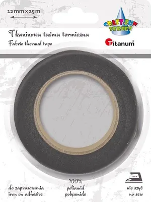 Obrázok produktu pre Tkaninová termopáska 12 mm, 25 m, čierna – Titanum