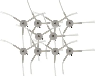 Produktbild von vhbw 10x Seitenbürste kompatibel mit Proscenic M8 Pro Saugroboter - Reinigungsbürsten Set, weiß, 3-armig