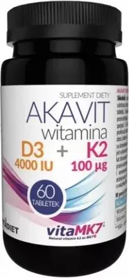 Obrázok produktu pre VITADIET Vitamín D3 4000 IU + K2 100 µg Pharmaquinone AKAVIT, 60 tabliet
